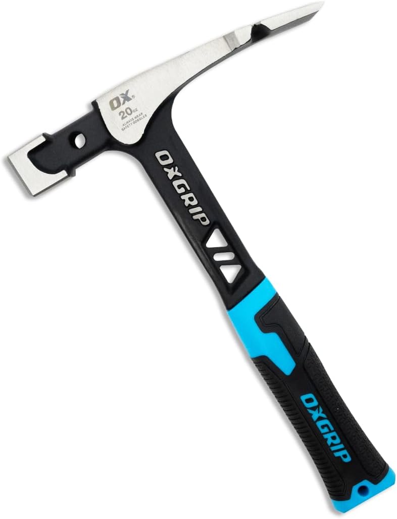 Ox Pro 20-Ounce Ultrastrike Brick Hammer Robust Striking Power, Vibration Dampening Bridged Neck, Ultimate Durability with One Piece Steel Handle, Ergonomic Non-Slip Grip, and Enhanced Safety Features - Image 1